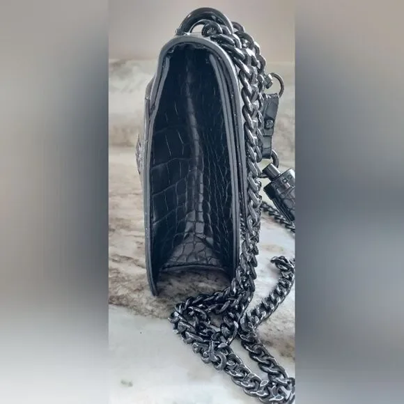 Elegant ALDO Black Croc Handbag/Crossbody - Picture 4 of 12